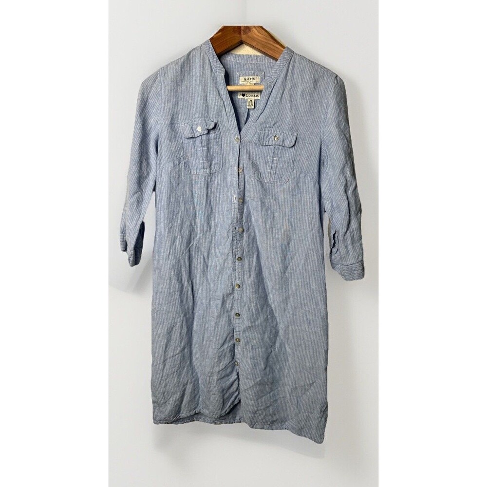 Malvin I Love Linen Shirt Dress size Medium Button Front